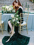Mermaid Scoop Long Sleeves Velvet Open Back Prom Dress LBQ3059